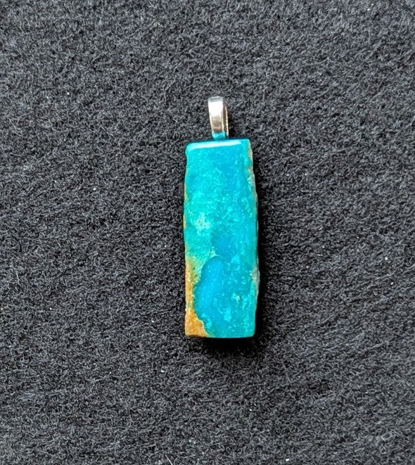 Fox Turquoise Pendant with silver chain
