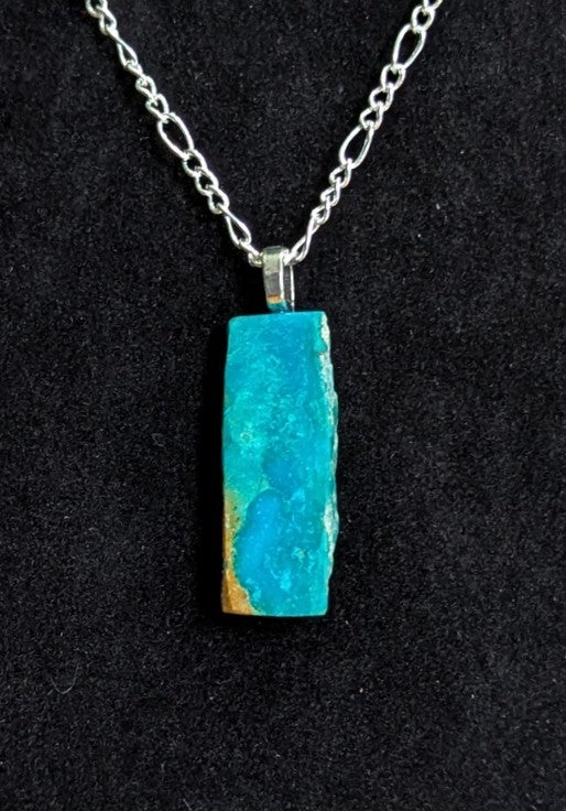 Fox Turquoise Pendant with silver chain