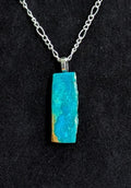 Fox Turquoise Pendant with silver chain