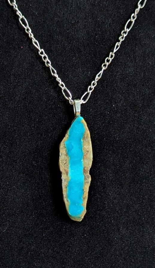 Fox Turquoise Pendant with silver chain