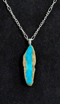 Fox Turquoise Pendant with silver chain