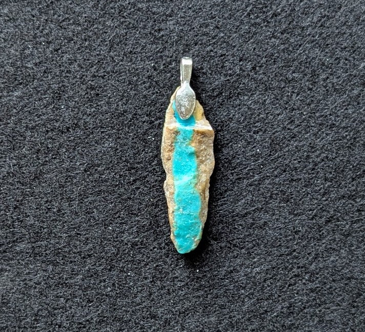 Fox Turquoise Pendant with silver chain