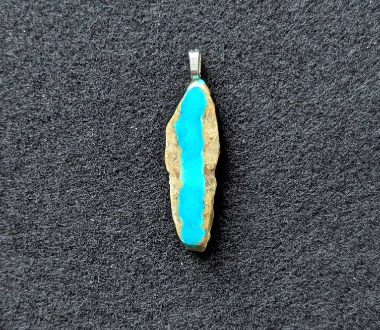 Fox Turquoise Pendant with silver chain