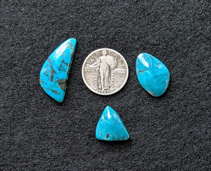 3 Ithaca Peak Turquoise Cabochons