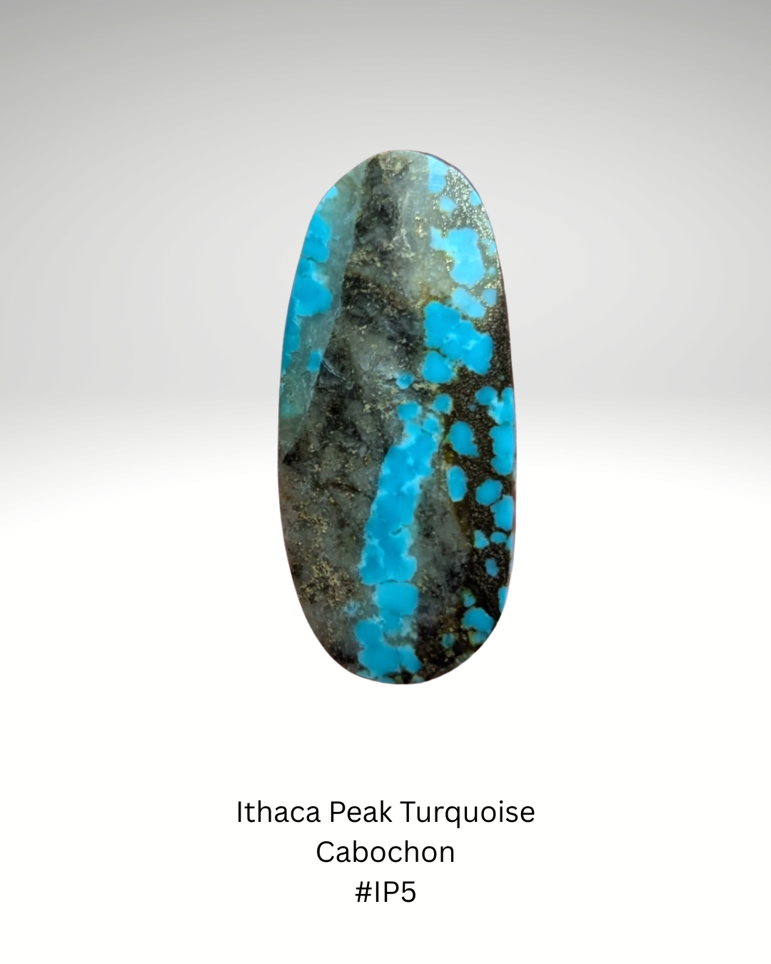 Blue and Greenish Gray Ithaca Peak Turquoise Cabochon