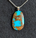 Kingman Turquoise Cabochon Pendant with chain