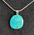 Kingman Turquoise Cabochon Pendant with chain