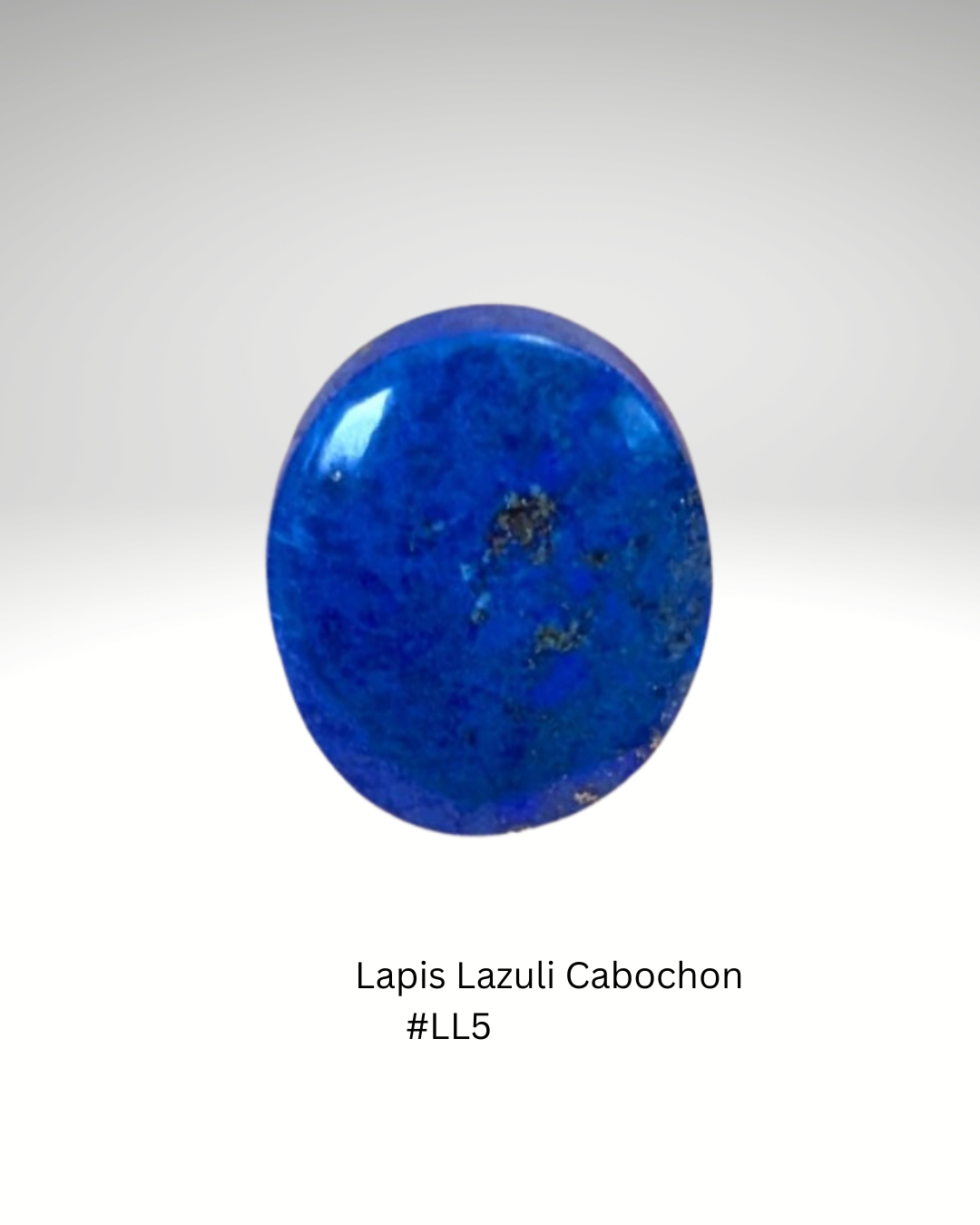 Deep Blue Lapis Lazuli Cabochon with Pyrite Inclusions