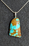 Number 8 Turquoise Cabochon Pendant with chain