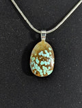 Number 8 Turquoise Cabochon Pendant with chain