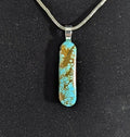 Cylindrical Number 8 Turquoise Cabochon Pendant with chain
