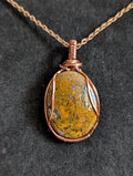 Plume Agate Pendant with copper chain