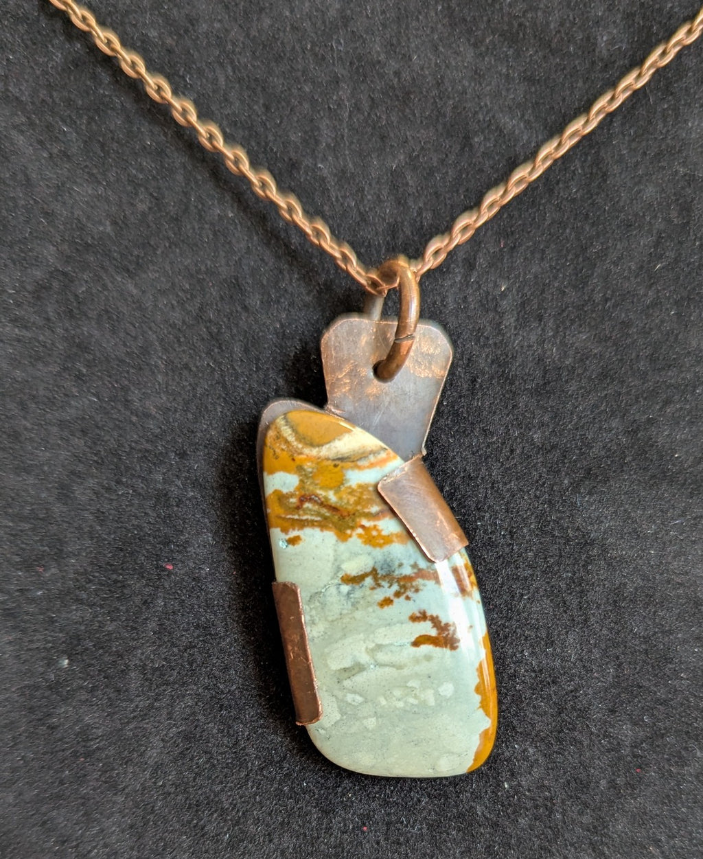 Rocky Butte Picture Jasper Pendant with Copper Chain