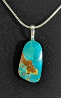 Rising Phoenix Turquoise Cabochon Pendant with chain