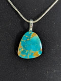 Rising Phoenix Turquoise Cabochon Pendant with chain