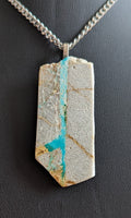 Royston Ribbon Turquoise Cabochon Pendant with chain