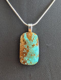 Kingman Turquoise Cabochon Pendant with chain