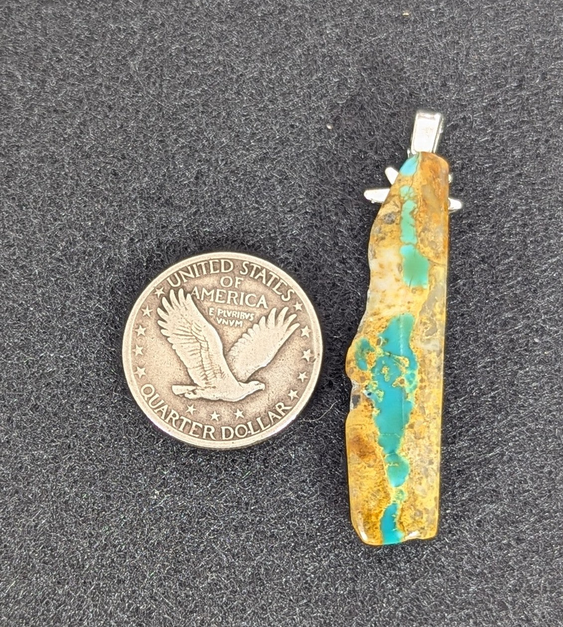 WildEdge Polychrome Kingman Turquoise Cabochon Pendant with 18" chain