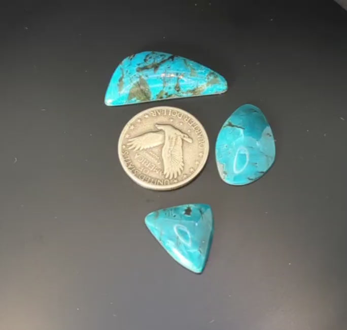 3 Ithaca Peak Turquoise Cabochons