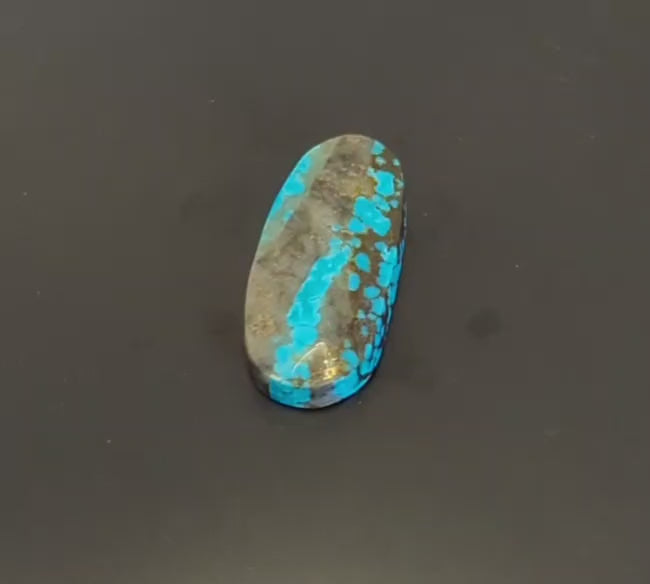 Blue and Greenish Gray Ithaca Peak Turquoise Cabochon