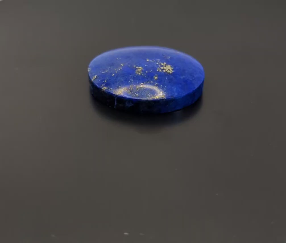 Deep Blue Lapis Lazuli Cabochon with Pyrite Inclusions