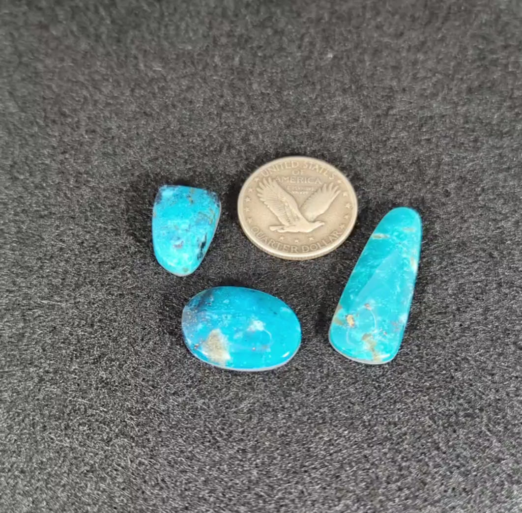 Group of 3 Ithaca Peak Turquoise Cabochons